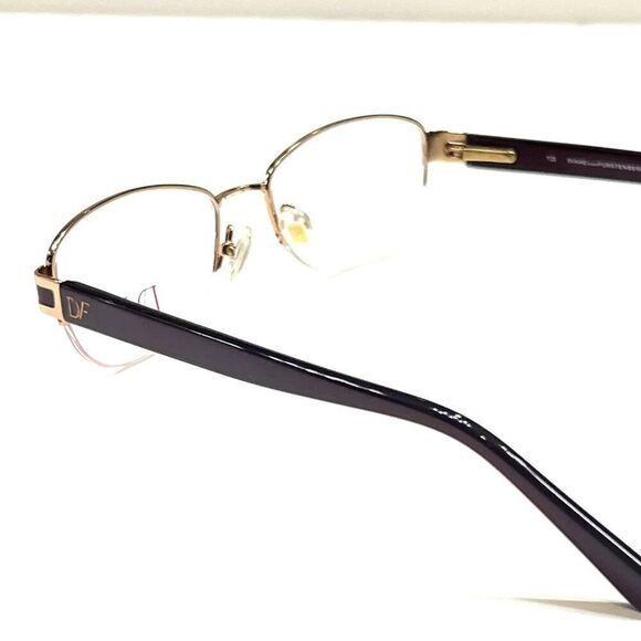 NEW Diane von Furstenberg DVF 8039 601 Glossy Gold Eyeglass Half Frame 50-17-135 - Picture 4 of 6
